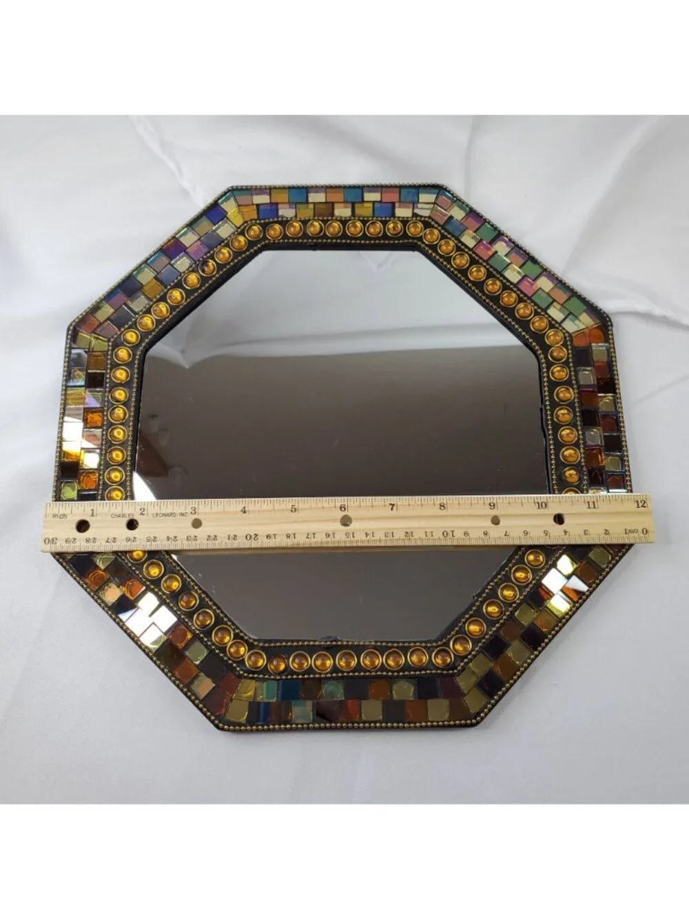 PartyLite P9713 Global Fusion Mirrored Candle Tray Mosaic Tile Hanging Mirror